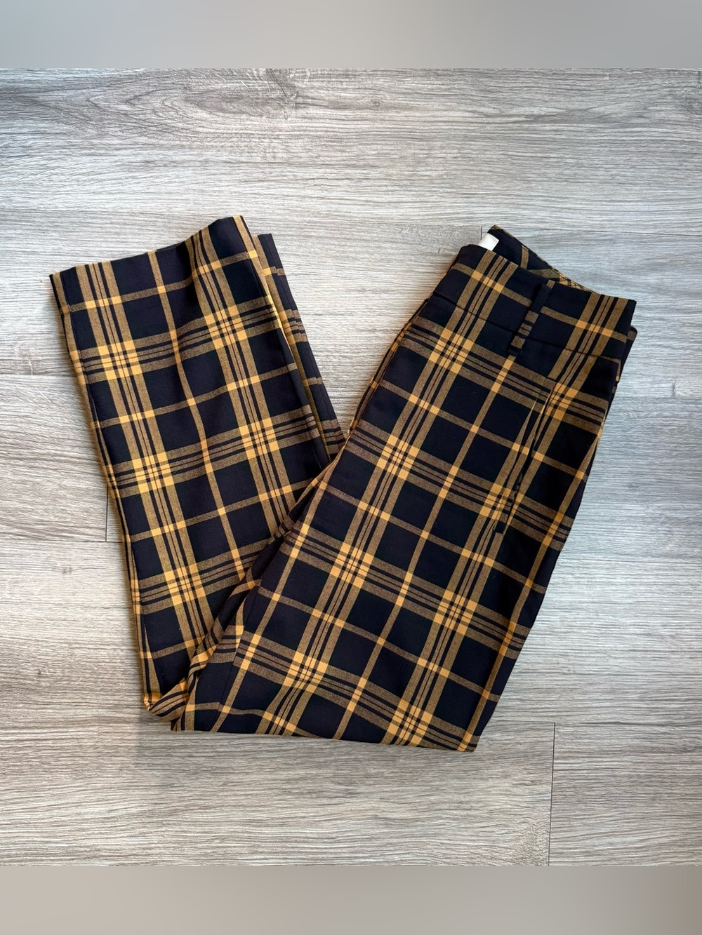 Aritzia Wilfred High Rise Effortless Plaid Pant Trouser Wide Leg Academia Office